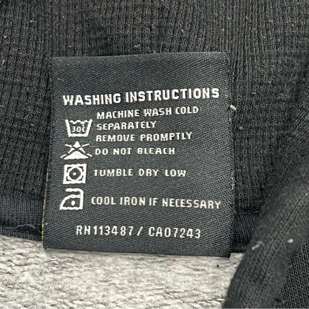 Avirex Vintage Black Gray Big Logo Y2K Zip Front Hoodie Jacket XL - Picture 7 of 7